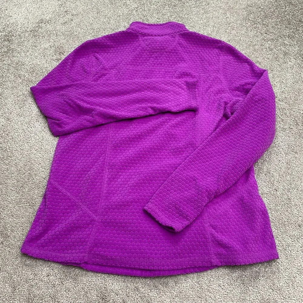 Tek Gear Honeybomb 1/4 Zip Soft Fleece Jacket Women Large Purple Stretch Outdoor